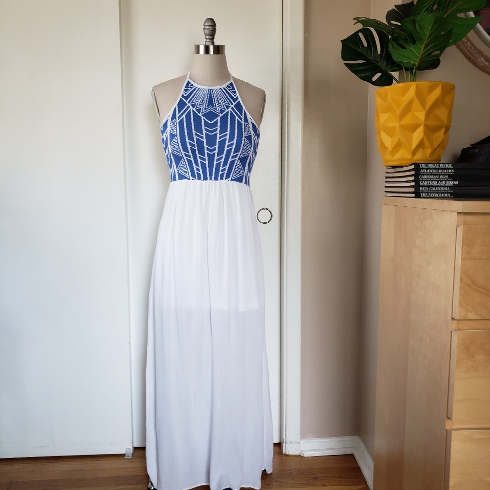 Grecian Arctic Blue Halter Dress Size Small NEW! - Picture 3 of 12
